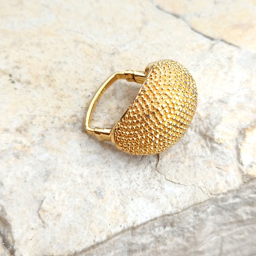 Vintage VENDOME Gold Tone Dome Square Back Ring Size 5 Adjustable to 7